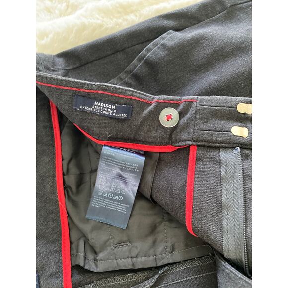 Tommy Hilfiger Madison Charcoal Gray Stretch Slim Preppy Career Pants Sz 10 - Picture 10 of 11